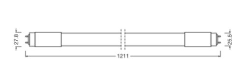 LED fénycső G13 T8 18W = 36W 1850lm 3000K Meleg 190° 120cm LED cső UNIVERSAL Osram