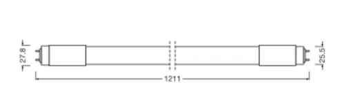 LED fénycső G13 T8 18W = 36W 2000lm 4000K Semleges 190° 120cm LED CSŐ UNIVERSAL Osram