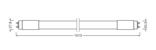 LED fénycső G13 T8 24W = 58W 2800lm 4000K Semleges 190° 150cm LED CSŐ UNIVERSAL Osram