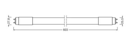 LED fénycső G13 T8 8W = 18W 800lm 3000K Meleg 190° 60cm LED cső UNIVERSAL Osram