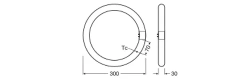 T9 LED fénycső kör alakú G10q 18.3W = 32W 2200lm 4000K semleges 110° LED cső EM Osram