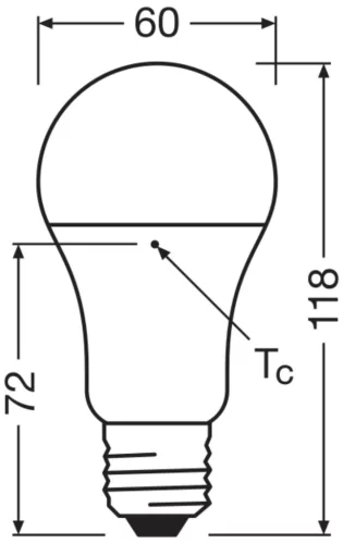 LED izzó A60 E27 13W = 100W 1521lm 2700K Meleg 180° VALUE CLASSIC Osram