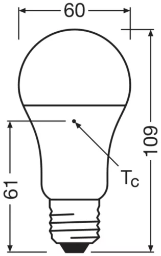 LED izzó A60 E27 10W = 75W 1055lm 6500K Hideg 150° VALUE CLASSIC Osram