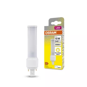   LED fénycső, egyoldalas, G24d-1, 5W = 10W, 540lm, 3000K, meleg, 120°, DULUX LED D EM és AC, Osram