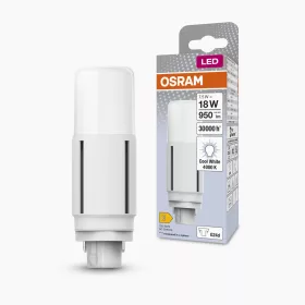   LED fénycső, egyoldalas, G24d, 7,5 W = 18 W, 950 lm, 4000 K, semleges, 300°, DULUX LED D VT EM és AC, Osram