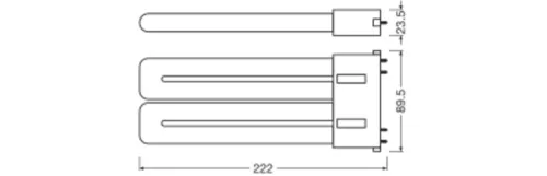 LED fénycső, egyoldalas, 2G10, 20W = 36W, 2250lm, 3000K, meleg, 130°, DULUX LED F EM és AC, Osram