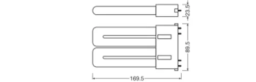 LED fénycső, egyoldalas, 2G10, 12W = 24W, 1500lm, 4000K, semleges, 130°, DULUX LED F EM és AC, Osram