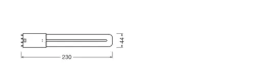 LED cső, egyoldalas, 2G11, 8W = 18W, 900lm, 3000K, meleg, 140°, DULUX LED L HF és AC, Osram