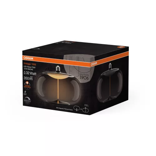 LED dekoratív izzó E27 12W = 32W 350lm 1800K Meleg 320° Füstölt Izzószálas Szabályozható Fényerő Vintage 1906 Osram