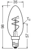LED dekoratív izzó B35 gyertya E14 3.1W = 28W 300lm 2700K Meleg CRI90 300° Izzószálas, szabályozható fényerővel Vintage 1906 Osram