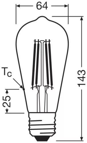 LED dekoratív izzó ST64 Edison E27 7.2W = 60W 806lm 2400K Meleg 300° Szabályozható Vintage 1906 Osram