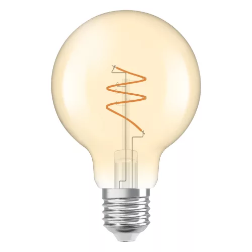 LED dekoratív izzó G80 gömb alakú E27 4,9 W = 40 W 470 lm 2200 K Meleg CRI90 300° Szabályozható borostyánszínű Vintage 1906 Osram