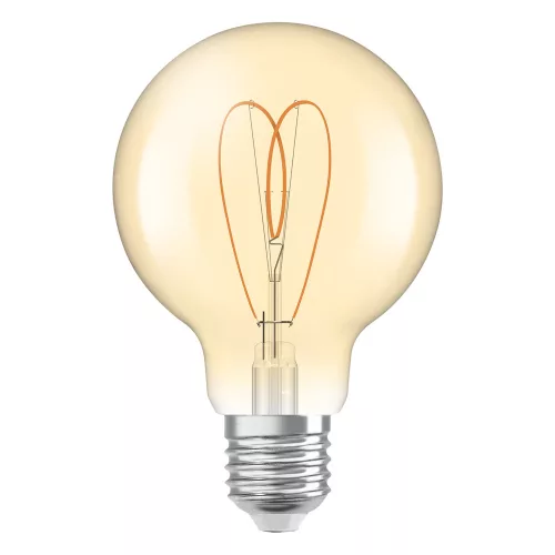 LED dekoratív izzó G80 gömb alakú E27 4,9 W = 40 W 470 lm 2200 K Meleg CRI90 300° Borostyánsárga, szabályozható Vintage 1906 Osram