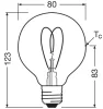 LED dekoratív izzó G80 gömb alakú E27 4,9 W = 40 W 470 lm 2200 K Meleg CRI90 300° Borostyánsárga, szabályozható Vintage 1906 Osram