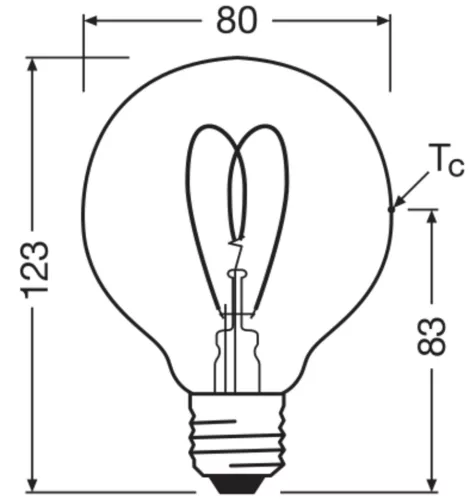 LED dekoratív izzó G80 gömb alakú E27 4,9 W = 40 W 470 lm 2200 K Meleg CRI90 300° Borostyánsárga, szabályozható Vintage 1906 Osram