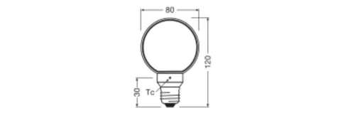 LED dekoratív izzó G80 gömb alakú E27 4W = 22W 220lm 1800K Meleg 330° Izzószálas, szabályozható fényerővel Vintage 1906 Osram