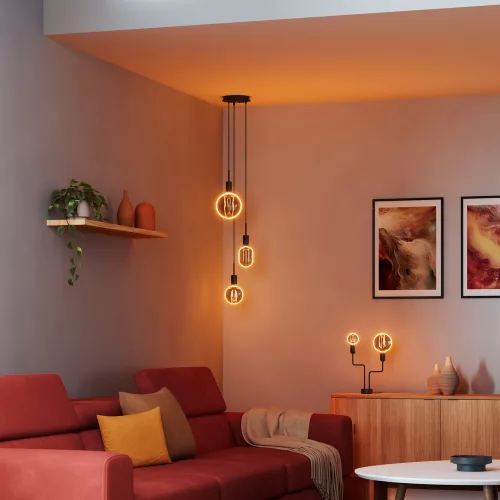 LED dekoratív izzó G80 gömb alakú E27 4W = 12W 110lm 1800K Meleg 330° Füstölt izzószálas, szabályozható fényerővel Vintage 1906 Osram