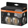 2x Dekoratív LED izzó G80 gömb alakú E27 7.8W = 30W 360lm 1800K Meleg 320° Füstölt Izzószálas Szabályozható Vintage 1906 Osram