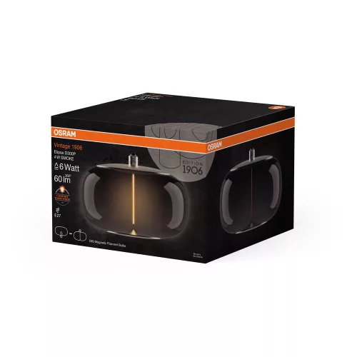 LED dekoratív izzó E27 4W = 6W 60lm 1800K Meleg 320° Füstölt Izzószál Vintage 1906 Osram