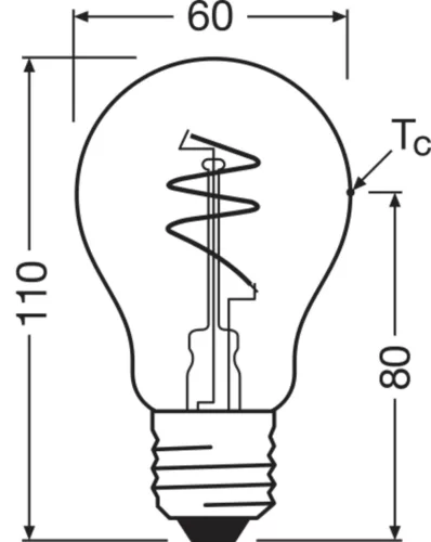 LED dekoratív izzó A60 E27 4.9W = 40W 470lm 2200K Meleg CRI90 300° Vintage 1906 Osram
