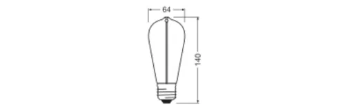 Dekoratív LED izzó ST64 gömb alakú E27 2.2W = 6W 60lm 1800K Meleg 320° Füstölt Izzószál Vintage 1906 Osram