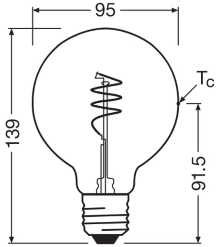 LED dekoratív izzó G95 gömb alakú E27 3,4 W = 40 W 470 lm 2700 K Meleg 300° Vintage 1906 Osram