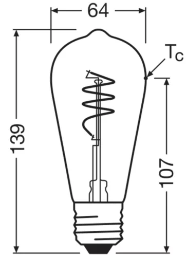 LED dekoratív izzó ST64 Edison E27 3.4W = 40W 470lm 2700K Meleg 300° Vintage 1906 Osram
