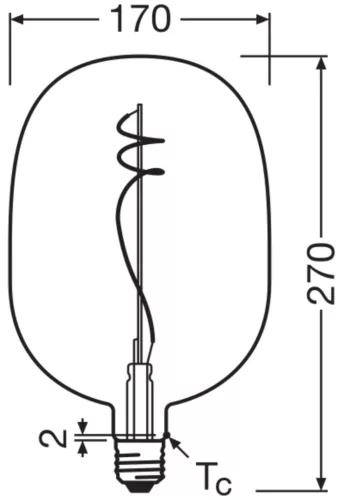 Dekoratív LED izzó E27 4,5 W = 15 W 150 lm 1800 K Meleg 220° Füstölt Vintage 1906 Osram
