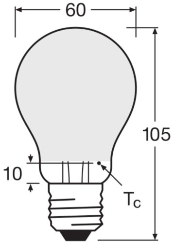 LED izzó E27 A60 7W = 60W 806lm 2700K Meleg 300°-os foglalat Osram