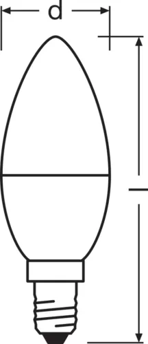 LED izzó B35 E14 gyertya 4.9W = 40W 470lm 2700K Meleg 220°-os foglalat Osram