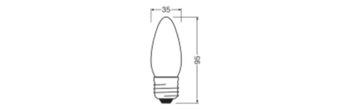 LED izzó B35 E27 gyertya 3.4W = 40W 470lm 2700K Meleg 320° Szabályozható SUPERSTAR Osram