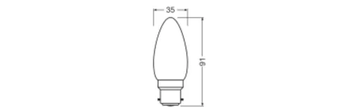LED izzó B35 E14 gyertya 3.4W = 40W 470lm 2700K Meleg 300° Izzószálas STAR CLASSIC Osram