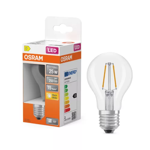 LED izzó P45 E14 3.4W = 40W 470lm 2700K Meleg 300° Izzószálas STAR CLASSIC Osram