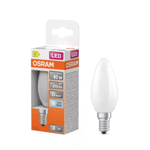 LED izzó P45 E27 A60 3.4W = 40W 470lm 2700K Meleg 300° Izzószálas STAR CLASSIC Osram