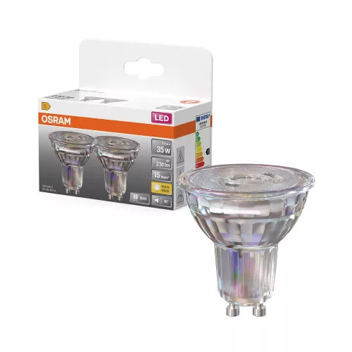 LED izzó PAR16 reflektor GU10 2.4W = 35W 230lm 2700K Meleg 36° STAR CLASSIC Osram