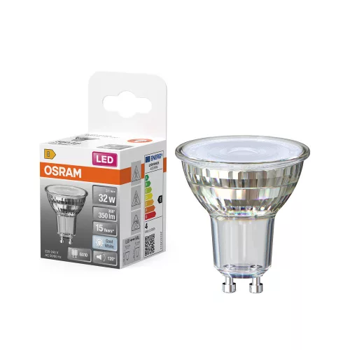 LED izzó PAR16 reflektor GU10 3.7W = 50W 350lm 6500K Hideg 36° STAR CLASSIC Osram