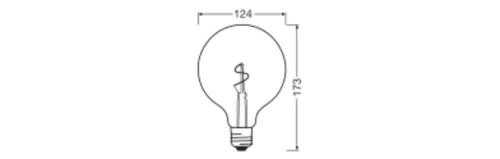 G125 Vintage E27 LED izzó 1.8W 30lm 2200K Meleg 320° Borostyánszínű Izzószál Vintage 1906 Osram