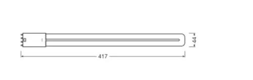 LED fénycső 2G11 8W = 18W 1000lm 6500K Hideg 140° DULUX Osram