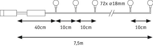 Girland  LED 72x2W 24V IP44 7,5m Paulmann