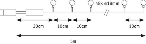 Girland  LED 48x1,8W 24V IP44 5m Paulmann