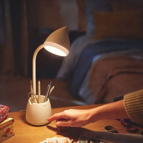 LED asztali lámpa SAPKA 4,5 W CCT fényerőszabályzó USB fehér PHILIPS