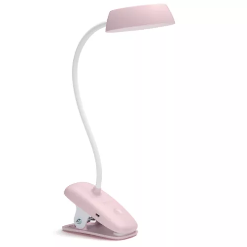 LED asztali lámpa DONUTCLIP 3W 4000K fényerő-szabályozható USB rózsaszín bilinccsel PHILIPS