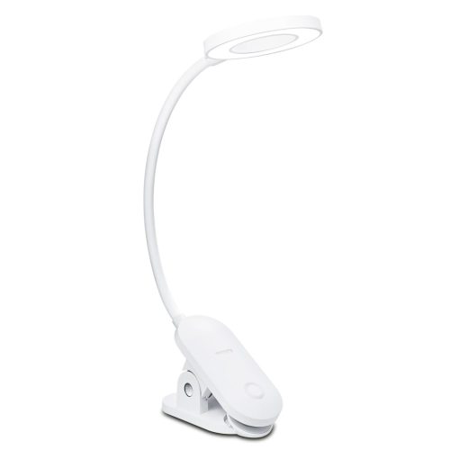 LED asztali lámpa FORYS CLIP 5W 4000K dimmelhető USB fehér bilinccsel PHILIPS
