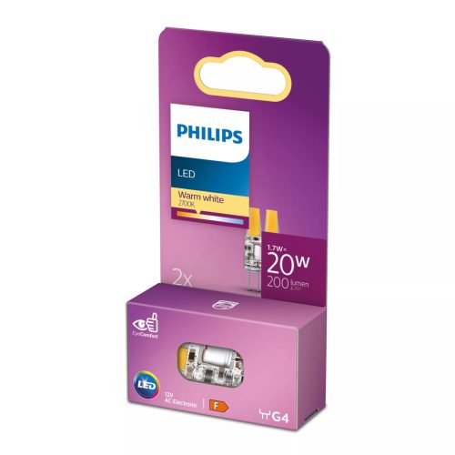 2x G4 LED kapszulaizzó 1,7 W = 20 W 200 lm 2700 K Meleg 12 V Philips