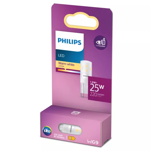 G9 LED kapszulaizzó 1,9 W = 25 W 220 lm 2700 K Meleg 320° Philips