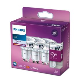   3x LED halogén izzó készlet GU10 PAR16 4.6W = 50W 390lm 4000K Semleges 36° PHILIPS