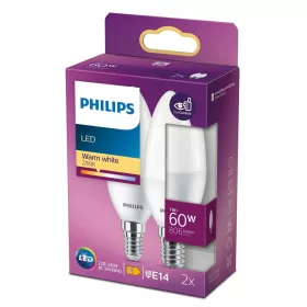   2 db LED-es gyertyakörte készlet E14 B38 7W = 60W 806lm 2700K meleg PHILIPS