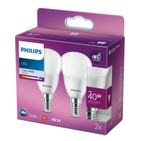   2x LED izzó Globe E14 P45 4,9W = 40W 470lm 4000K semleges PHILIPS