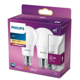   2x LED izzó készlet E27 A60 4.9W = 40W 470lm 2700K Meleg 200° PHILIPS