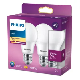   2x LED izzó E27 A60 7W = 60W 806lm 2700K Meleg 150° PHILIPS